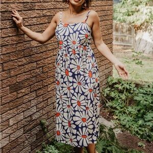 Mata Traders Sofia Midi Dress in Navy Floral in size XL